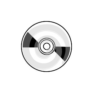 Simple illustration of compact disk or hard drive disc Personal computer component icon