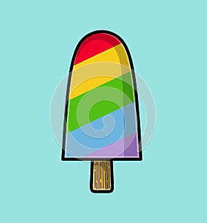 Simple illustration of delicious colorful ice cream.