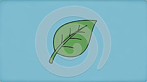 A simple illustration features a single green leaf with visible veins