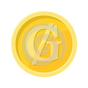 Simple illustration of Guarani coin Concept of internet currency