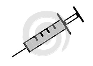 A simple illustration of an injection jab syringe medical instrument with needle photo