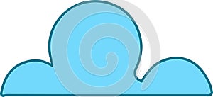 A simple illustration of a light-blue cumulus cloud