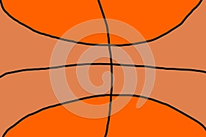 Simple illustration line of basketball with orange colour