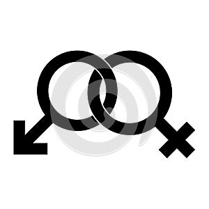 Simple illustration of Mars and Venus symbol Concept of gender symbols