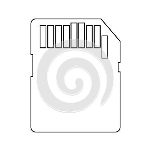 Simple illustration of memory card SD CARD or MICRO SD CARD Personal computer component icon