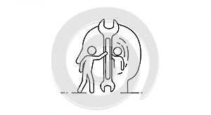 Simple Illustration of Mental Health Support photo