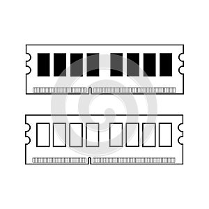 Simple illustration of RAM Personal computer component icon