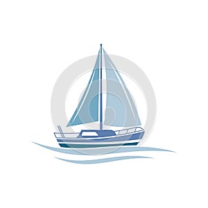 Simple illustration of sailing boat