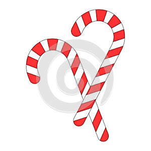 Simple illustration of sweet stick of candy for christmas holiday