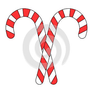 Simple illustration of sweet stick of candy for christmas holiday