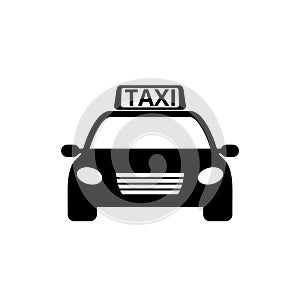 Simple illustration of taxi car icon for web design isolated on white background