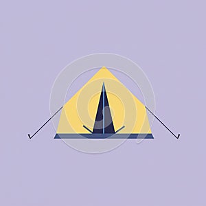 Simple illustration of a tent with a minimalistic design. The tent has a triangular shape