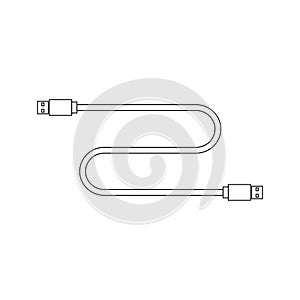 Simple illustration of usb data cable Personal computer component icon