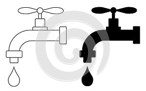 Simple illustration of water tap icon for web