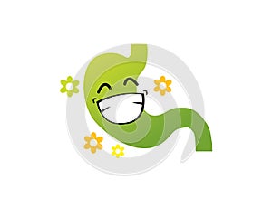 Simple illustratioon of smiling healthy ulcer