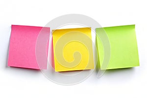 Three Post-Its Ã¢â¬' Isolated on White Background