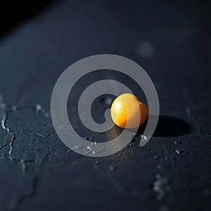 Single Yellow Chickpea on Slate