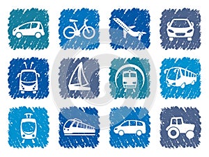 Transport icons. Vector illustration