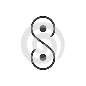 Simple infinity dots letter s line symbol logo vector