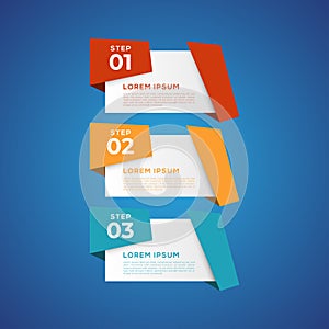 Simple infographic with 3 elements. Can be used for workflow layout, diagram, annual report, web design, flow chart and