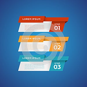 Simple infographic with 3 elements. Can be used for workflow layout, diagram, annual report, web design, flow chart and