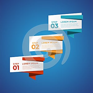 Simple infographic with 3 elements. Can be used for workflow layout, diagram, annual report, web design, flow chart and