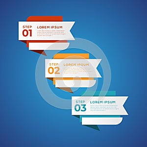 Simple infographic with 3 elements. Can be used for workflow layout, diagram, annual report, web design, flow chart and