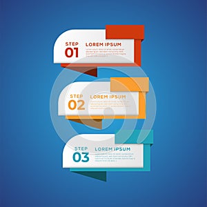 Simple infographic with 3 elements. Can be used for workflow layout, diagram, annual report, web design, flow chart and