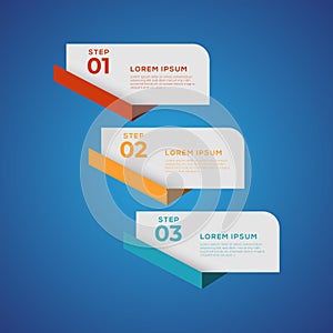 Simple infographic with 3 elements. Can be used for workflow layout, diagram, annual report, web design, flow chart and