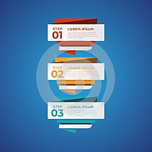 Simple infographic with 3 elements. Can be used for workflow layout, diagram, annual report, web design, flow chart and