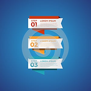 Simple infographic with 3 elements. Can be used for workflow layout, diagram, annual report, web design, flow chart and