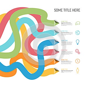 Simple infographic with six element option items and thick pastel lines