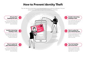 Simple infographic template for how to prevent identity theft