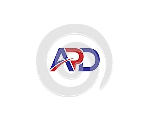 Simple initial APD Letter Logo Design.