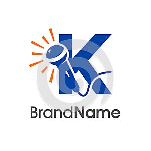 Simple Initial K Microphone Logo