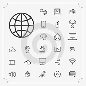Simple internet icons set. Universal internet icon to use in web and mobile UI, set of basic UI internet elements