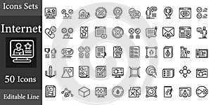 Simple internet icons set Universal internet icon