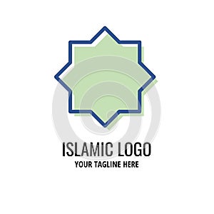 simple islamic logo template. lineal color style