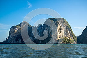 Simple island or mountain in sea