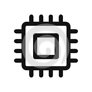 Simple Isolated Microchip Circuit Element Processor Technology Component Icon