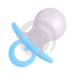 Simple isolated vector flat illustration of baby pacifier. Newborn attribute icon as a design element