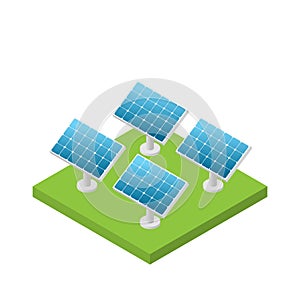 Simple isometric solar cell power plant isolated