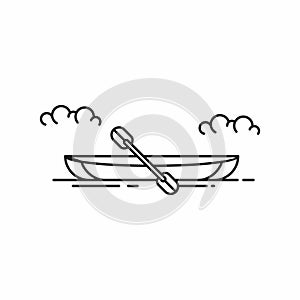 Simple ison of wood canoe vector