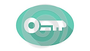 Simple Key Access Unlock Flat Design UI UX Icon, vector design Generative AI