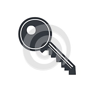 Simple Key Icon, Security and Access Concept, Lock and Unlock Illustration, House Key and Safety, Vector Object