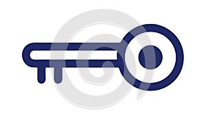 Simple Key Outline Icon for Lock Access Security Unlock, vector design Generative AI