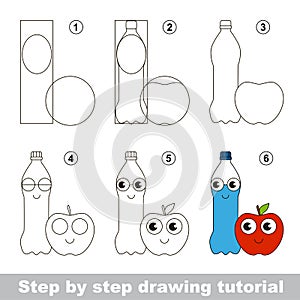 Simple kid educational game. Drawing tutorial.