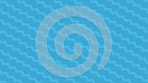 Simple kids cartoon style blue water waves pattern background loop. Abstract flowing curves motion graphics backdrop