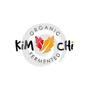 Simple Kimchi Logo Fermented Vegetable Vector for Organic Healthy photo