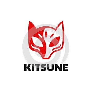 Simple Kitsune Head Logo Design